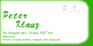 peter klauz business card